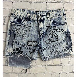 Custom Distressed Denim Knee Shorts
